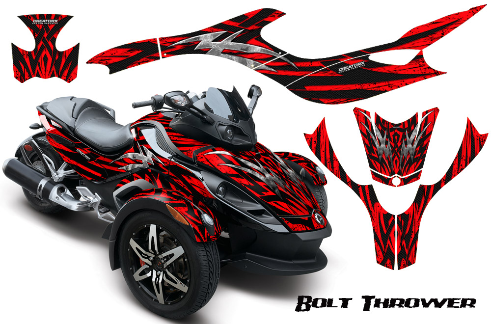 CAN-AM SPYDER Graphics Kit Bolt Thrower Red